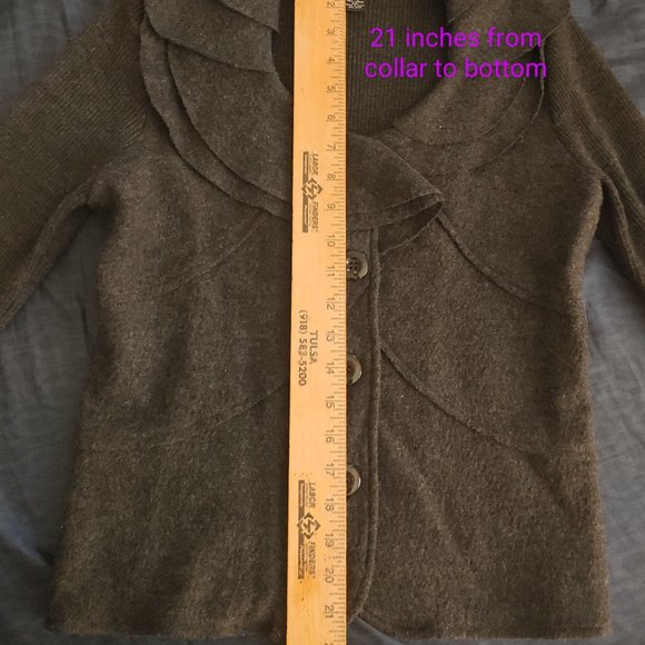 Alfani 100% merino wool button-up sweater size Small Petite - Picture 5 of 7